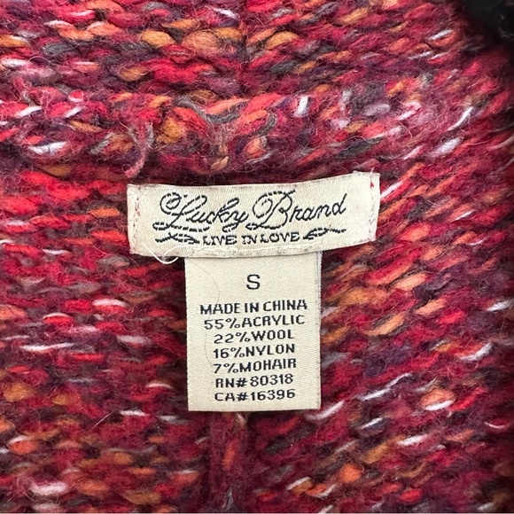 Lucky Brand wool mohair blend longline open front cardigan with fringe Size S - Picture 9 of 10